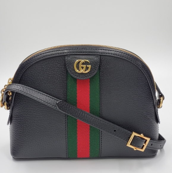 GUCCI Ophidia GG small shoulder bag IN BLACK LEATHER - Picture 1 of 10
